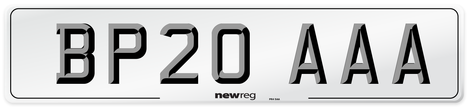 BP20 AAA Number Plate from New Reg